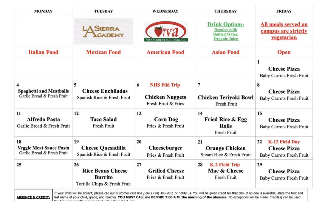 Lunch Menu