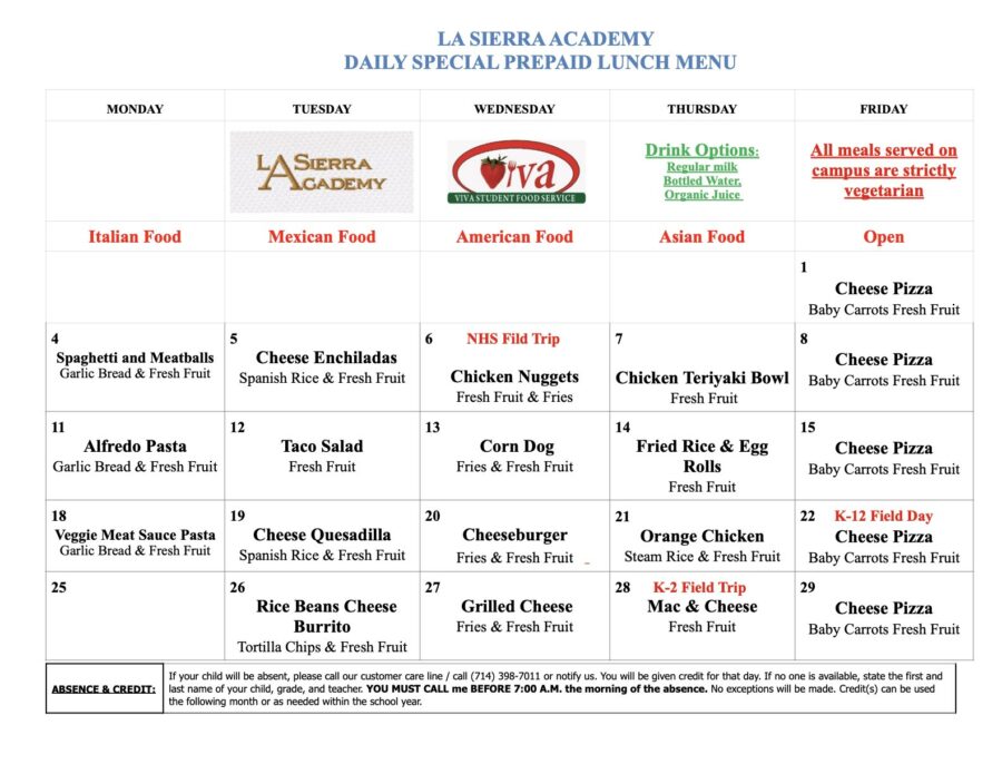 Lunch Menu